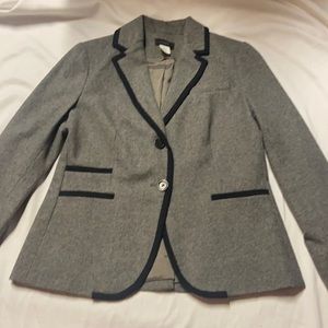 J Crew Grey with Black Detail Jacket Size 8